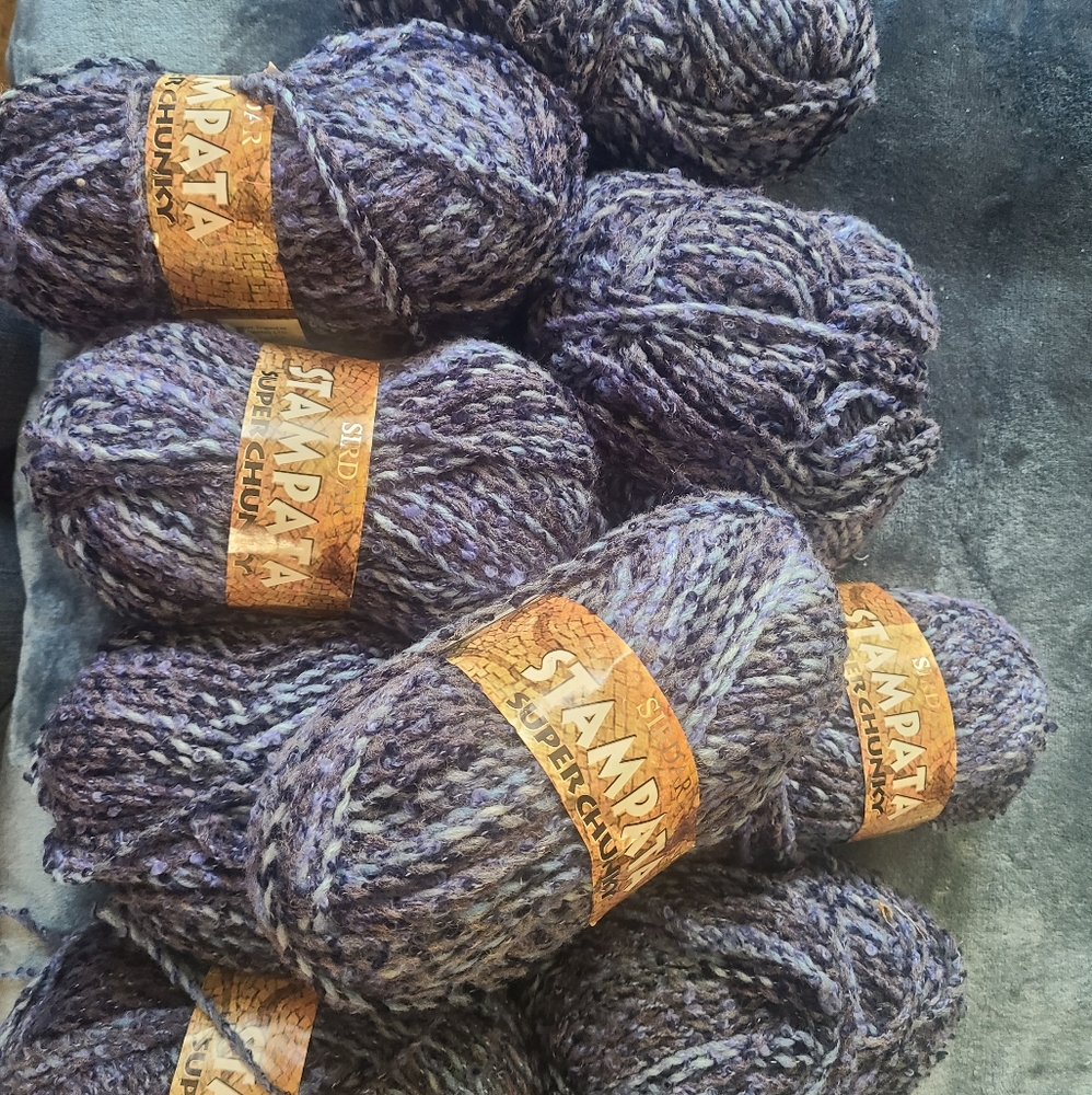 Samprata Super Chunky Yarn in Purplish/blue and Gray LOT OF 9